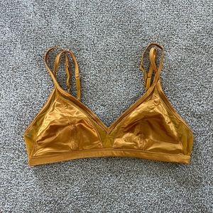 Aerie Bralette satin mustard